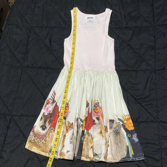 Molo Girls Cassandra Party Animals Dress Ribbed Long Sleeve 7-8 Years Old - Picture 11 of 12